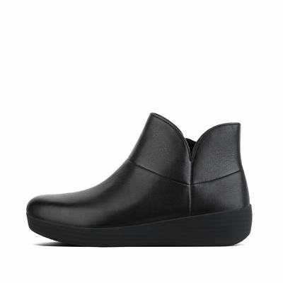 Fitflop Supermod II Leather - Stiefeletten Damen - Schwarz (STM759628)